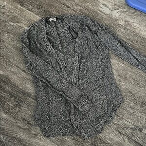 SO Women's Black Gray Cardigan Sweater